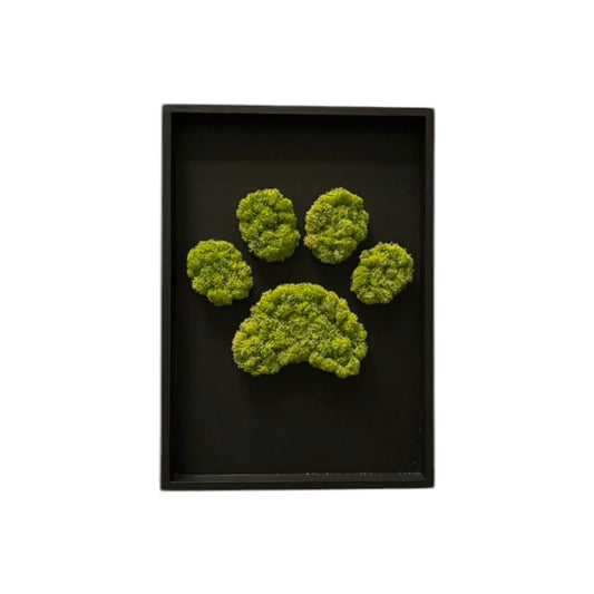 Green Paw- Quadro con zampa di cane in verde stabilizzato